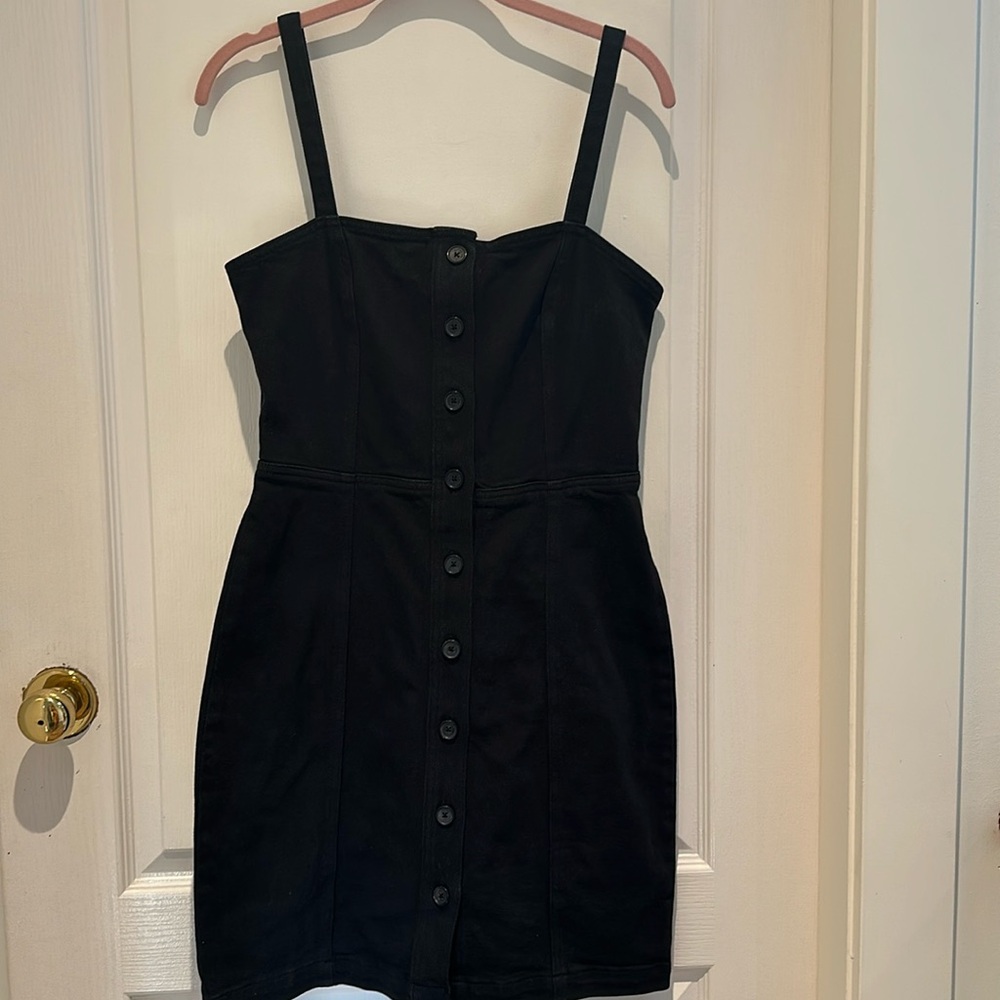 Wilfred Black denim Button-Front Mini Dress